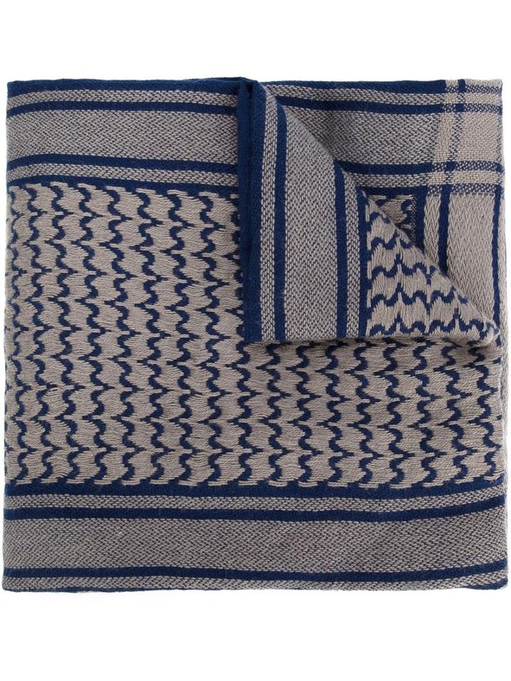 Undercover Woven Scarf, Men's, Blue, Wool