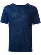 Venroy Round Neck T-shirt, Men's, Size: Large, Blue, Linen/flax