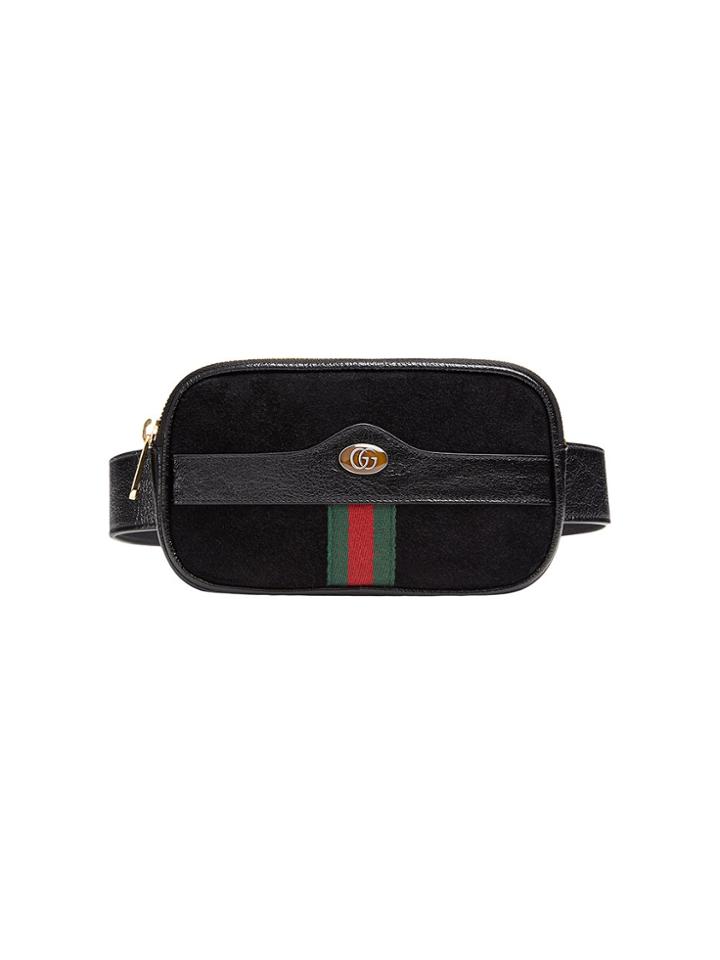 Gucci Ophidia Web Suede Belt Bag - Black