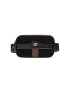 Gucci Ophidia Web Suede Belt Bag - Black