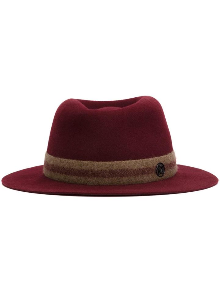 Maison Michel Fedora Hat - Pink & Purple