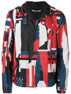 Valentino New York Print Hooded Jacket - Red