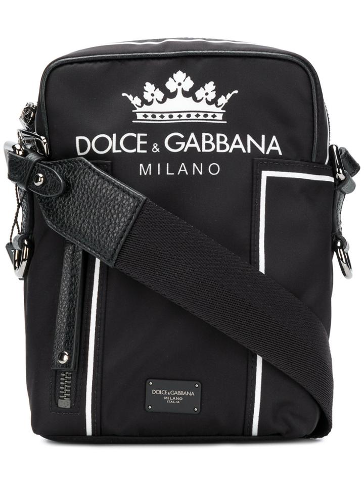 Dolce & Gabbana Logo Shoulder Bag - Black