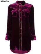 Saint Laurent Velvet Western Shirt Dress, Women's, Size: Medium, Pink/purple, Silk/viscose
