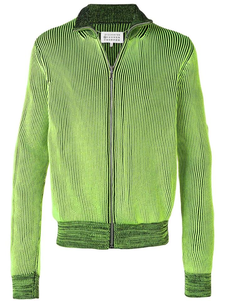 Maison Margiela Zip-embellished Knit Cardigan - Yellow