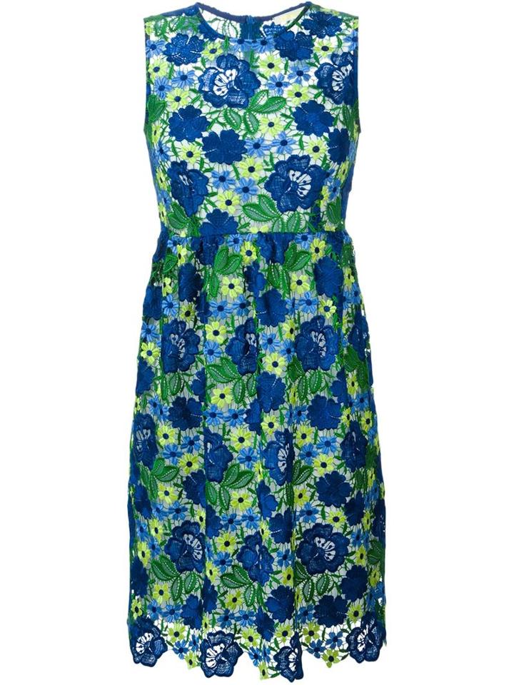 P.a.r.o.s.h. Floral Macramé Dress, Women's, Size: M, Blue, Polyester/cotton/polyamide