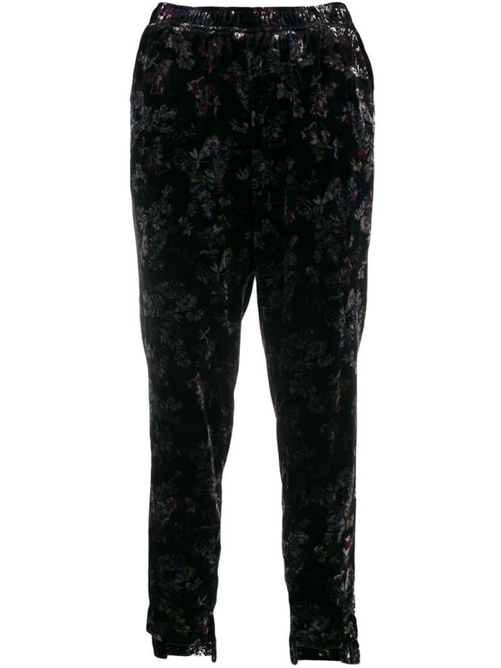 Gold Hawk Victoria Crushed Velvet Trousers - Blue