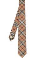 Burberry Slim Cut Equestrian Knight Check Silk Tie - Brown