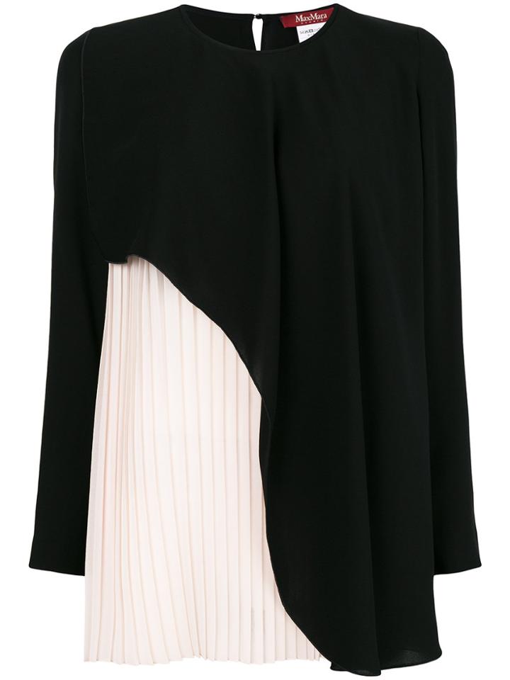 Max Mara Contrast Layered Blouse - Black