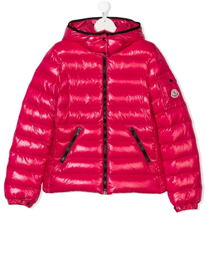 Moncler Kids Teen Hooded Padded Coat - Pink & Purple