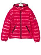 Moncler Kids Teen Hooded Padded Coat - Pink & Purple