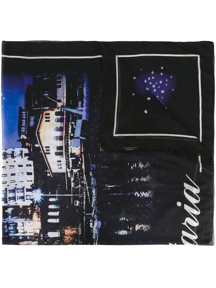 Balenciaga Photo Print Scarf, Men's, Silk/cotton
