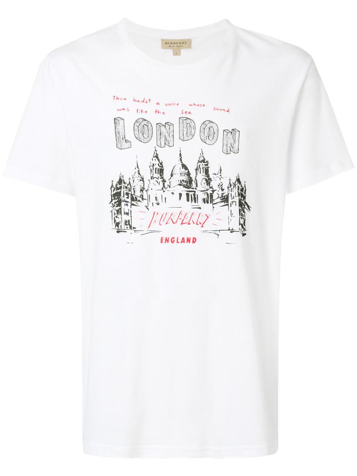 Burberry London Skyline Print T-shirt - White