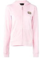 Philipp Plein Rhinestone Princess Zip Hoodie, Women's, Size: Small, Pink/purple, Cotton/modal/polyester