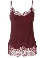 Gold Hawk Lace Detail Top - Red