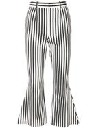 Dolce & Gabbana Flared Striped Cropped Trousers - White