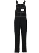 Napa By Martine Rose Black Cotton Dungarees With Contrast Stitching