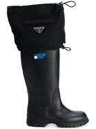 Prada Drawstring Rain Boots - Black