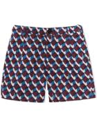 Burberry Kids Teen Geometric Print Cotton Tailored Shorts - Purple