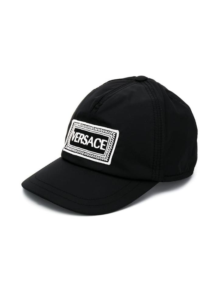 Young Versace Embroidered Logo Cap - Black
