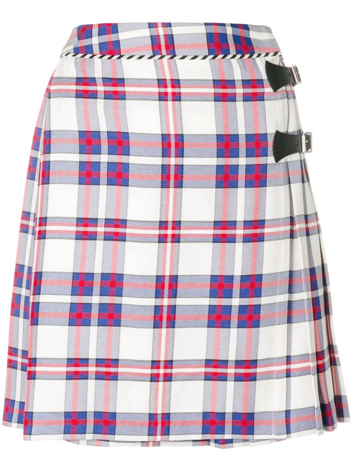 House Of Holland Checked Skirt - White