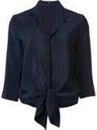 Peter Cohen Drape Collar Blouse, Women's, Size: Xs, Blue, Silk