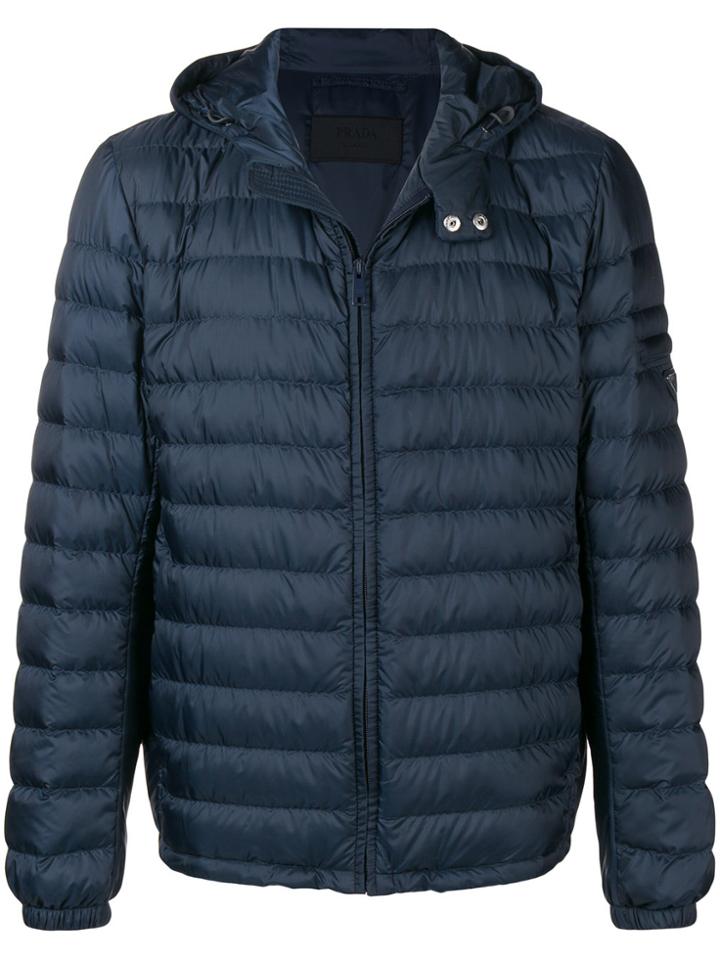 Prada Down Feather Padded Jacket - Grey