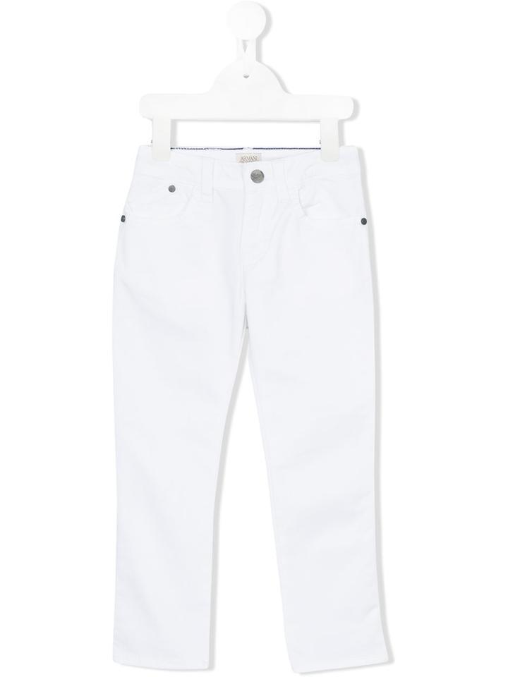 Armani Junior - Casual Trousers - Kids - Cotton/spandex/elastane - 4 Yrs, Toddler Boy's, White
