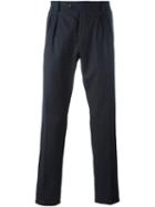 Al Duca D'aosta 1902 Pleat Detail Straight Leg Trousers, Men's, Size: 52, Blue, Cotton/polyamide/virgin Wool