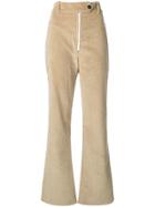 A.w.a.k.e. Yoke Detail Corduroy Trousers - Neutrals