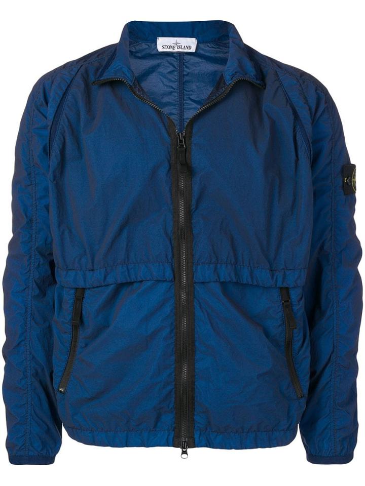 Stone Island Logo Patch Jacket - Blue