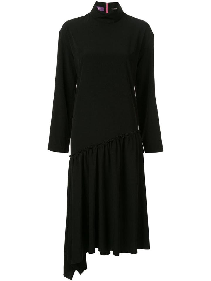 Y's Asymmetric Sweater Dress - Black