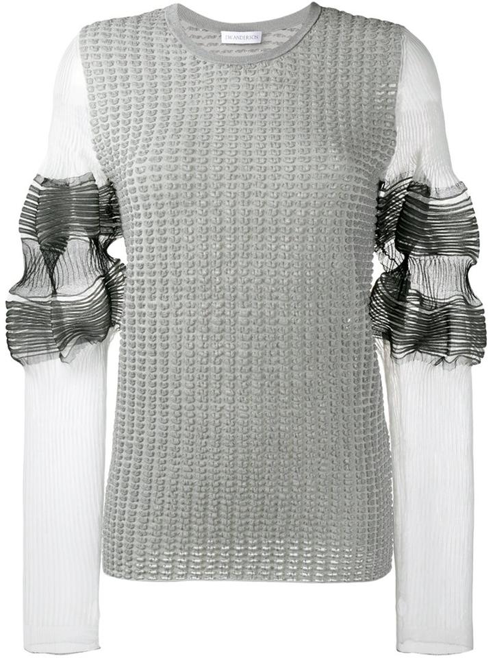 J.w.anderson Pleated Sheer Sleeve Top