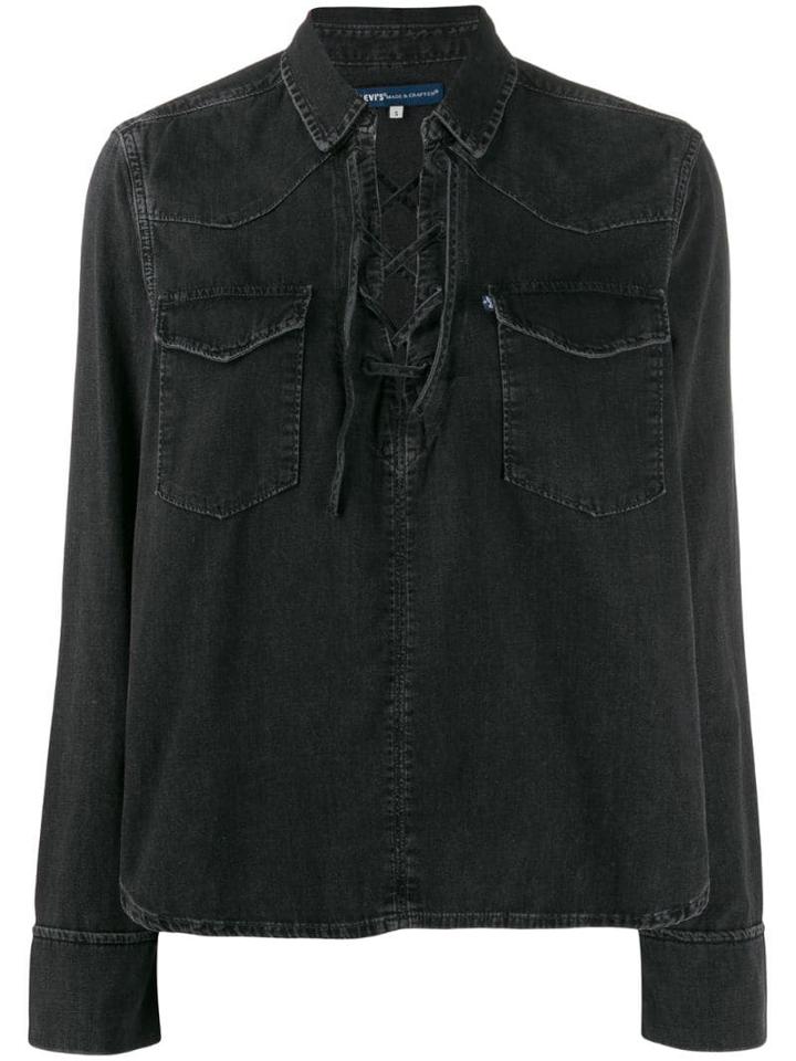 Levi's Lace-up Detail Blouse - Black