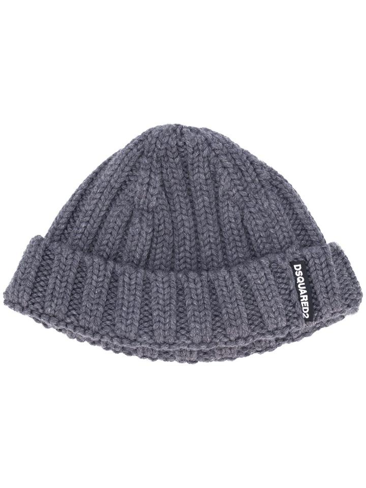 Dsquared2 Chunky Knit Beanie - Grey