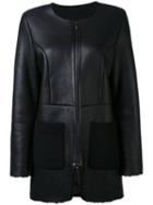 Liska - Buttoned Jacket - Women - Lamb Nubuck Leather - S, Black, Lamb Nubuck Leather