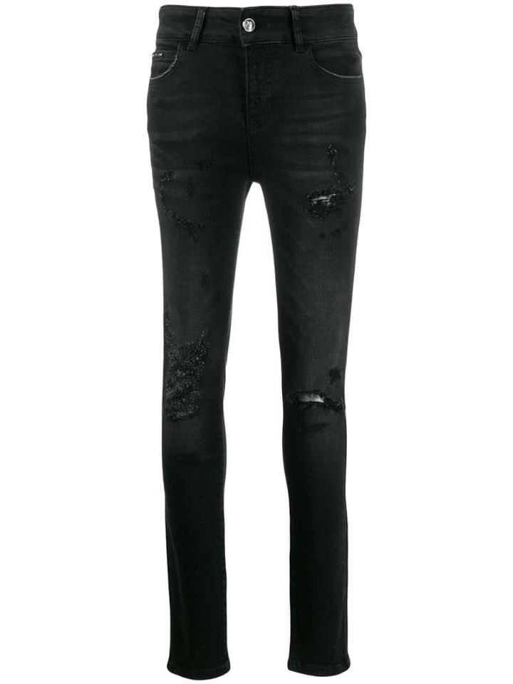 Philipp Plein Statement Slim-fit Jeans - Black