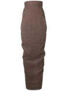 Rick Owens Ruched Fitted Skirt - Brown