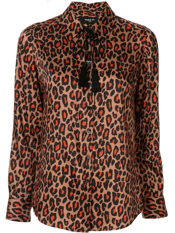 Paule Ka Leopard Print Blouse - Brown