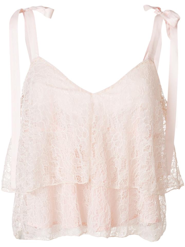 Dondup Bow Tie Lace Vest - Nude & Neutrals