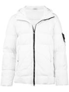 Stone Island Zip Front Padded Jacket - White