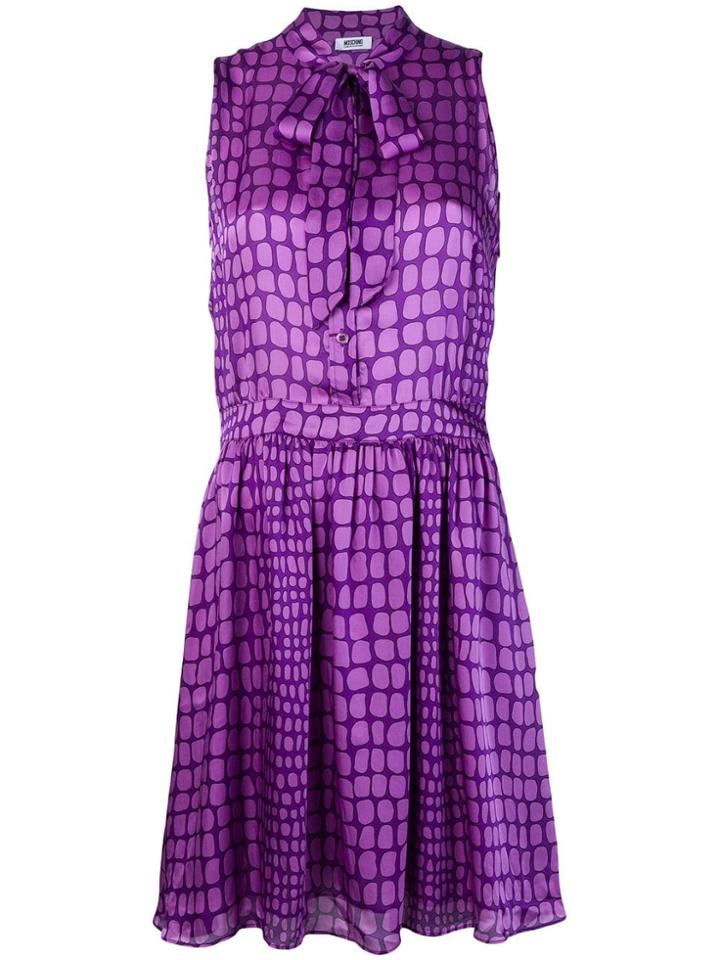 Moschino Vintage Geometric Pattern Buttoned Dress - Purple