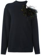 Christopher Kane - Feather Sweatshirt - Women - Cotton - L, Black, Cotton