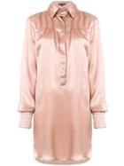 Ann Demeulemeester Long-line Shirt Dress - Pink & Purple