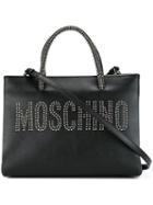 Moschino Studded Logo Tote, Women's, Black