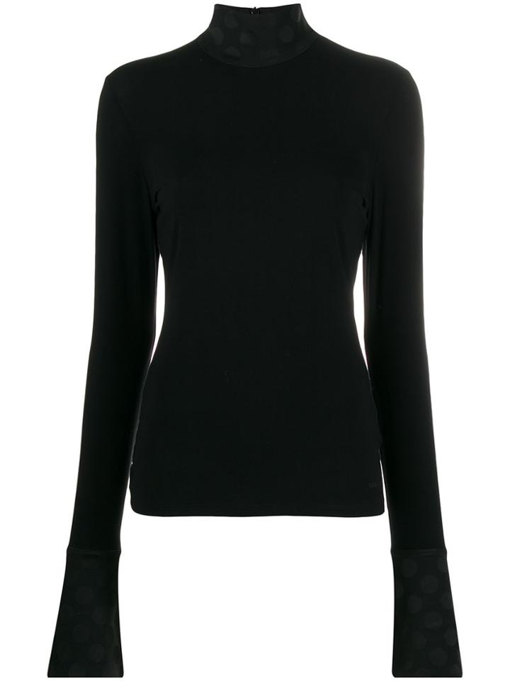 Karl Lagerfeld Karl X Carine Dot Knitted Top - Black