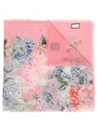 Gucci Hydrangea Print Scarf, Women's, Pink/purple, Silk/cashmere