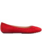 Tod's Stud Detail Ballerina Shoes - Red
