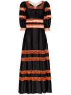 Shrimps Cressida Lace-panel Silk Dress - Black