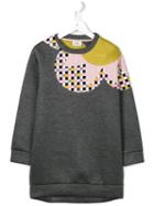 Fendi Kids Flower Patch Sweatshirt Dress, Girl's, Size: 10 Yrs, Grey